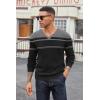 imageCOOFANDY Men V Neck Dress Sweater Knit Long Sleeve Casual Slim Fit Pullover SweaterBlack  Dark Heather Grey