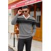 imageCOOFANDY Men V Neck Dress Sweater Knit Long Sleeve Casual Slim Fit Pullover SweaterBlack  Heather Grey