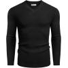 imageCOOFANDY Men V Neck Dress Sweater Knit Long Sleeve Casual Slim Fit Pullover SweaterBlack