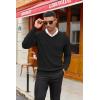 imageCOOFANDY Men V Neck Dress Sweater Knit Long Sleeve Casual Slim Fit Pullover SweaterBlack