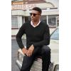 imageCOOFANDY Men V Neck Dress Sweater Knit Long Sleeve Casual Slim Fit Pullover SweaterBlack