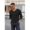 imageCOOFANDY Men V Neck Dress Sweater Knit Long Sleeve Casual Slim Fit Pullover SweaterBlack