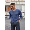 imageCOOFANDY Men V Neck Dress Sweater Knit Long Sleeve Casual Slim Fit Pullover SweaterBlue and White