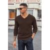 imageCOOFANDY Men V Neck Dress Sweater Knit Long Sleeve Casual Slim Fit Pullover SweaterBrown