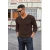imageCOOFANDY Men V Neck Dress Sweater Knit Long Sleeve Casual Slim Fit Pullover SweaterBrown