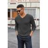imageCOOFANDY Men V Neck Dress Sweater Knit Long Sleeve Casual Slim Fit Pullover SweaterDark Grey