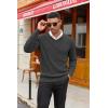 imageCOOFANDY Men V Neck Dress Sweater Knit Long Sleeve Casual Slim Fit Pullover SweaterDark Grey
