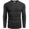 imageCOOFANDY Men V Neck Dress Sweater Knit Long Sleeve Casual Slim Fit Pullover SweaterDark Grey