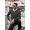 imageCOOFANDY Men V Neck Dress Sweater Knit Long Sleeve Casual Slim Fit Pullover SweaterDark Grey