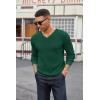 imageCOOFANDY Men V Neck Dress Sweater Knit Long Sleeve Casual Slim Fit Pullover SweaterGreen