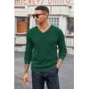 imageCOOFANDY Men V Neck Dress Sweater Knit Long Sleeve Casual Slim Fit Pullover SweaterGreen