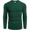 imageCOOFANDY Men V Neck Dress Sweater Knit Long Sleeve Casual Slim Fit Pullover SweaterGreen