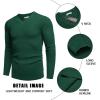 imageCOOFANDY Men V Neck Dress Sweater Knit Long Sleeve Casual Slim Fit Pullover SweaterGreen