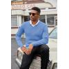 imageCOOFANDY Men V Neck Dress Sweater Knit Long Sleeve Casual Slim Fit Pullover SweaterLight Blue