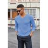 imageCOOFANDY Men V Neck Dress Sweater Knit Long Sleeve Casual Slim Fit Pullover SweaterLight Blue