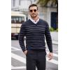 imageCOOFANDY Men V Neck Dress Sweater Knit Long Sleeve Casual Slim Fit Pullover SweaterNavyWhite Mariner Stripe