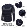 imageCOOFANDY Men V Neck Dress Sweater Knit Long Sleeve Casual Slim Fit Pullover SweaterNavyWhite Mariner Stripe