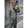 imageCOOFANDY Mens 2 Piece Tracksuit Casual Sweatsuits Full Zip Track Suits Jogging Athletic Suit SetsDark Grey