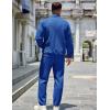 imageCOOFANDY Mens 2 Piece Tracksuit Casual Sweatsuits Full Zip Track Suits Jogging Athletic Suit SetsSapphire Blue