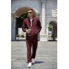 imageCOOFANDY Mens 2 Piece Tracksuit Casual Sweatsuits Full Zip Track Suits Jogging Athletic Suit SetsWine Red