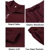 imageCOOFANDY Mens 2 Piece Tracksuit Casual Sweatsuits Full Zip Track Suits Jogging Athletic Suit SetsWine Red
