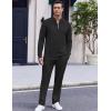 imageCOOFANDY Mens 2 Piece Tracksuit Set Polo Athletic Sweatsuit Quarter Zip Jogging Long Sleeve Casual Sports OutfitsAll Black