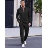 imageCOOFANDY Mens 2 Piece Tracksuit Set Polo Athletic Sweatsuit Quarter Zip Jogging Long Sleeve Casual Sports OutfitsAll Black