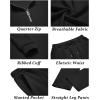 imageCOOFANDY Mens 2 Piece Tracksuit Set Polo Athletic Sweatsuit Quarter Zip Jogging Long Sleeve Casual Sports OutfitsAll Black