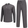 imageCOOFANDY Mens 2 Piece Tracksuit Set Polo Athletic Sweatsuit Quarter Zip Jogging Long Sleeve Casual Sports OutfitsDark Grey