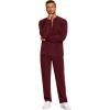 imageCOOFANDY Mens 2 Piece Tracksuit Set Polo Athletic Sweatsuit Quarter Zip Jogging Long Sleeve Casual Sports OutfitsDark Red