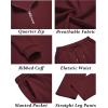 imageCOOFANDY Mens 2 Piece Tracksuit Set Polo Athletic Sweatsuit Quarter Zip Jogging Long Sleeve Casual Sports OutfitsDark Red