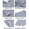 imageCOOFANDY Mens 2 Piece Tracksuit Set Polo Athletic Sweatsuit Quarter Zip Jogging Long Sleeve Casual Sports OutfitsLight Grey Jacquard