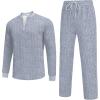 imageCOOFANDY Mens 2 Piece Tracksuit Set Polo Athletic Sweatsuit Quarter Zip Jogging Long Sleeve Casual Sports OutfitsLight Grey Jacquard