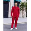 imageCOOFANDY Mens 2 Piece Tracksuit Set Polo Athletic Sweatsuit Quarter Zip Jogging Long Sleeve Casual Sports OutfitsRed