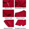 imageCOOFANDY Mens 2 Piece Tracksuit Set Polo Athletic Sweatsuit Quarter Zip Jogging Long Sleeve Casual Sports OutfitsRed