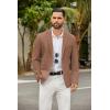imageCOOFANDY Mens Casual Blazer Slim Fit Suit Jackets Two Button Lightweight Knit Sport CoatBrown