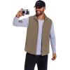imageCOOFANDY Mens Casual Outerwear Vest Lightweight FullZip Sleeveless Jacket Outdoor Hiking Travel Golf Vest with PocketsKhaki