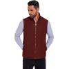 imageCOOFANDY Mens Casual Outerwear Vest Lightweight FullZip Sleeveless Jacket Outdoor Hiking Travel Golf Vest with PocketsWine Red