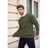 imageCOOFANDY Mens Crewneck Knit Sweater Slim Fit Lightweight Casual Twist Patterned Cable Knitted PulloverAarmygreen