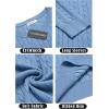 imageCOOFANDY Mens Crewneck Knit Sweater Slim Fit Lightweight Casual Twist Patterned Cable Knitted PulloverAblue