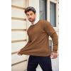 imageCOOFANDY Mens Crewneck Knit Sweater Slim Fit Lightweight Casual Twist Patterned Cable Knitted PulloverAbrown