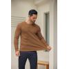 imageCOOFANDY Mens Crewneck Knit Sweater Slim Fit Lightweight Casual Twist Patterned Cable Knitted PulloverAbrown