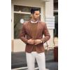 imageCOOFANDY Mens Crewneck Knit Sweater Slim Fit Lightweight Casual Twist Patterned Cable Knitted PulloverAbrown