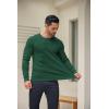 imageCOOFANDY Mens Crewneck Knit Sweater Slim Fit Lightweight Casual Twist Patterned Cable Knitted PulloverAdark Green