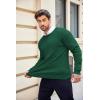 imageCOOFANDY Mens Crewneck Knit Sweater Slim Fit Lightweight Casual Twist Patterned Cable Knitted PulloverAdark Green