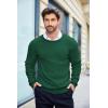 imageCOOFANDY Mens Crewneck Knit Sweater Slim Fit Lightweight Casual Twist Patterned Cable Knitted PulloverAdark Green