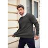 imageCOOFANDY Mens Crewneck Knit Sweater Slim Fit Lightweight Casual Twist Patterned Cable Knitted PulloverAdark Grey
