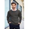 imageCOOFANDY Mens Crewneck Knit Sweater Slim Fit Lightweight Casual Twist Patterned Cable Knitted PulloverAdark Grey