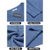 imageCOOFANDY Mens Crewneck Knit Sweater Slim Fit Lightweight Casual Twist Patterned Cable Knitted PulloverAdenim Blue
