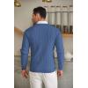 imageCOOFANDY Mens Crewneck Knit Sweater Slim Fit Lightweight Casual Twist Patterned Cable Knitted PulloverAdenim Blue